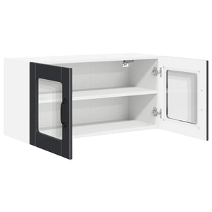 Schwarzer Küchenschrank mit Regal 80 cm