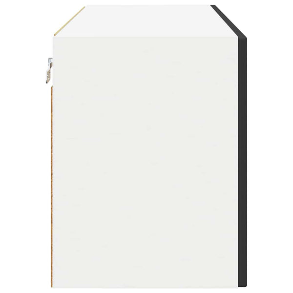 Schwarzer Küchenschrank mit Regal 80 cm