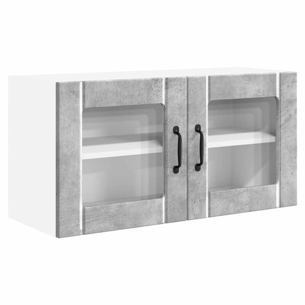 vidaXL Meuble haut de cuisine avec porte gris béton 80 x 31 x 40 cm, bois d'ingénierie