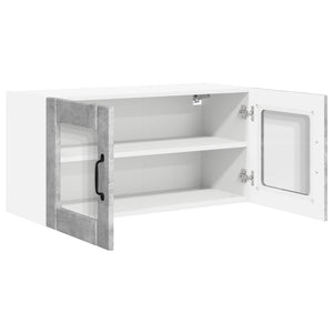 vidaXL Meuble haut de cuisine avec porte gris béton 80 x 31 x 40 cm, bois d'ingénierie