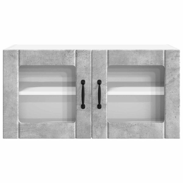 vidaXL Meuble haut de cuisine avec porte gris béton 80 x 31 x 40 cm, bois d'ingénierie