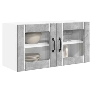 vidaXL Meuble haut de cuisine avec porte gris béton 80 x 31 x 40 cm, bois d'ingénierie