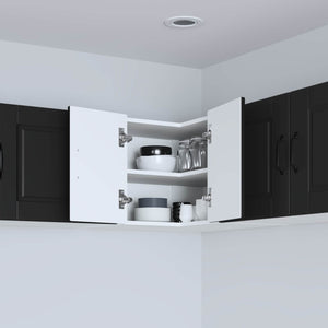 Schwarzer Küchenschrank mit Regal 57x57x40 cm