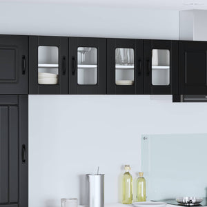 Küchenschrank Schwarz mit Regal