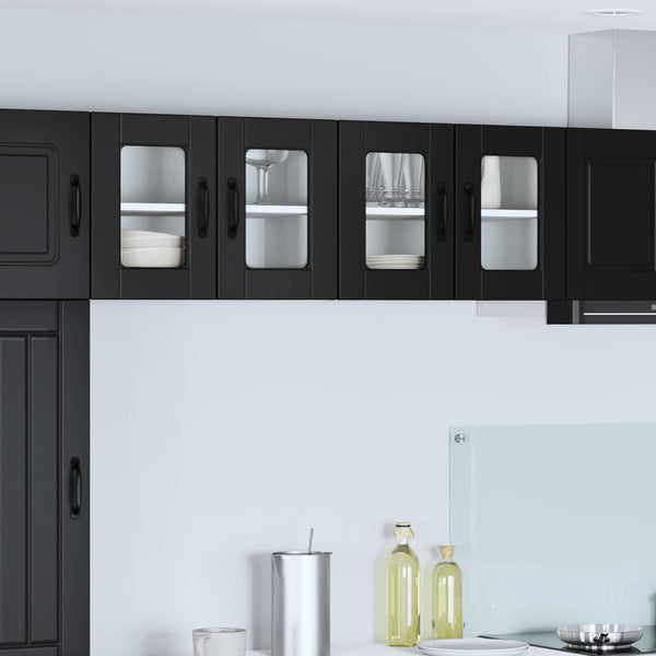 Küchenschrank Schwarz mit Regal