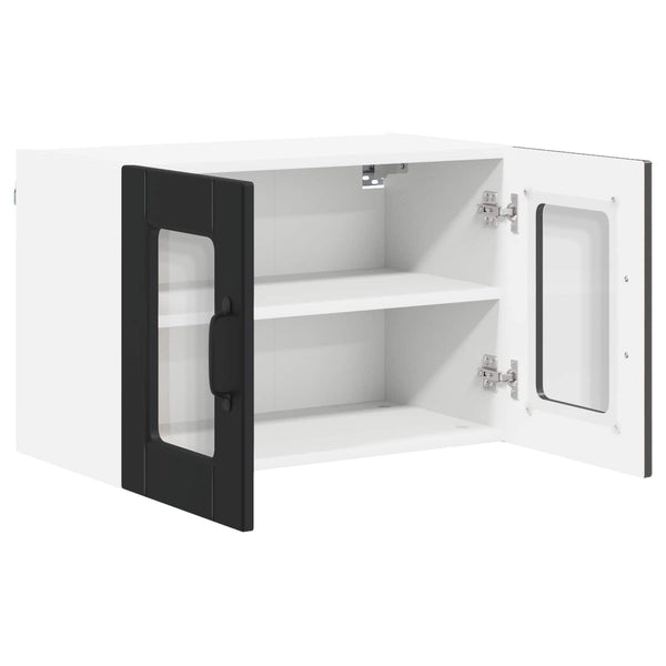 Schwarzer Küchenschrank, 2er-Set