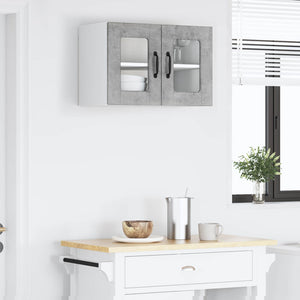 vidaXL Meuble haut de cuisine avec porte gris béton 60 x 31 x 40 cm Bois d'ingénierie