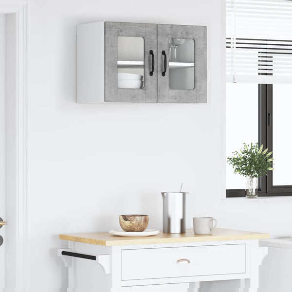 vidaXL Meuble haut de cuisine avec porte gris béton 60 x 31 x 40 cm Bois d'ingénierie