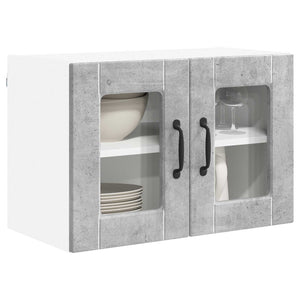 vidaXL Meuble haut de cuisine avec porte gris béton 60 x 31 x 40 cm Bois d'ingénierie