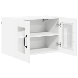 Küchenschrank mit Regal, Hochglanz Weiß, 2er-Set