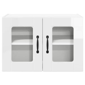 Küchenschrank mit Regal, Hochglanz Weiß, 2er-Set