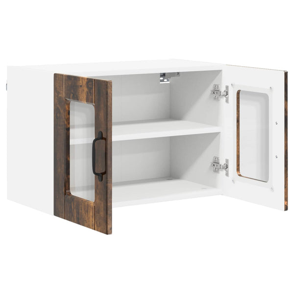 vidaXL Meuble haut de cuisine avec étagère 2 pcs Chêne fumé 60 x 31 x 40 cm