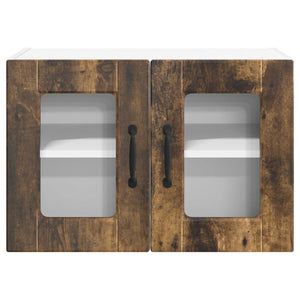 vidaXL Meuble haut de cuisine avec étagère 2 pcs Chêne fumé 60 x 31 x 40 cm