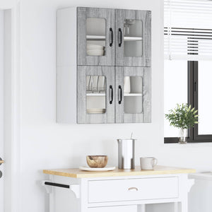 Küchenschrank 2er-Set Grau Sonoma