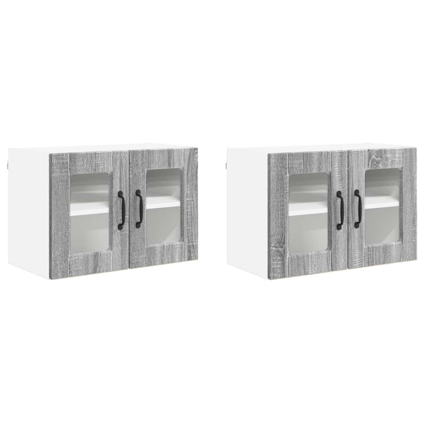 Küchenschrank 2er-Set Grau Sonoma