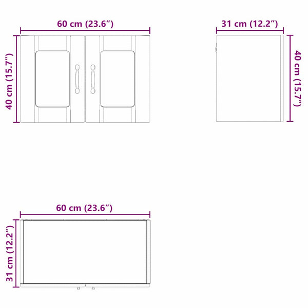 Küchenschrank mit Tür, 2er-Set, Eichenoptik