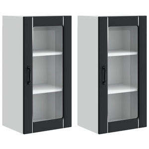 Küchenschrank Set, Schwarz, 40x31x80 cm
