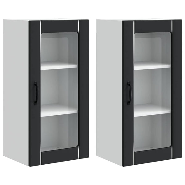 Küchenschrank Set, Schwarz, 40x31x80 cm