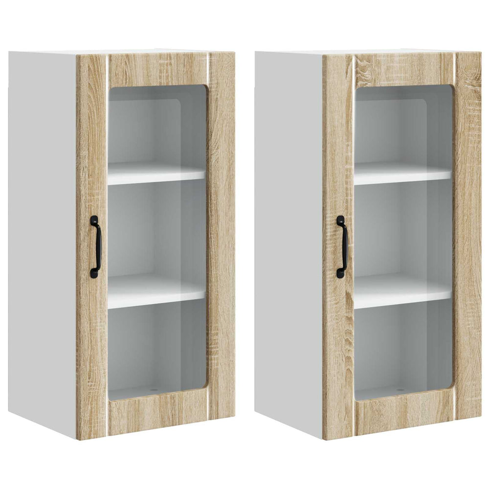 Sonoma Eiche Küchenschrank, 2er-Set