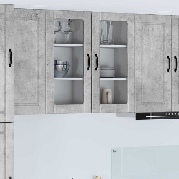 Küchenschrank, 2er-Set, Betongrau, 40x31x80 cm