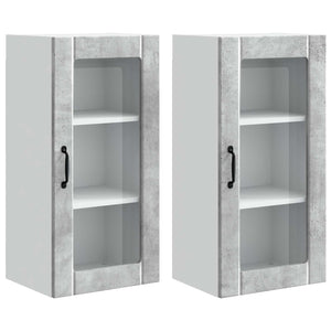 Küchenschrank, 2er-Set, Betongrau, 40x31x80 cm