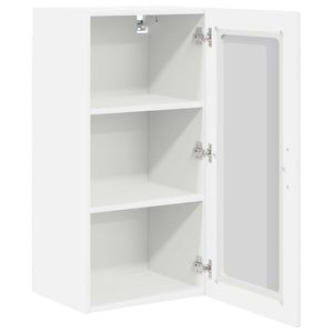 Küchenschrank mit Regal, 2er-Set, Hochglanz Weiß