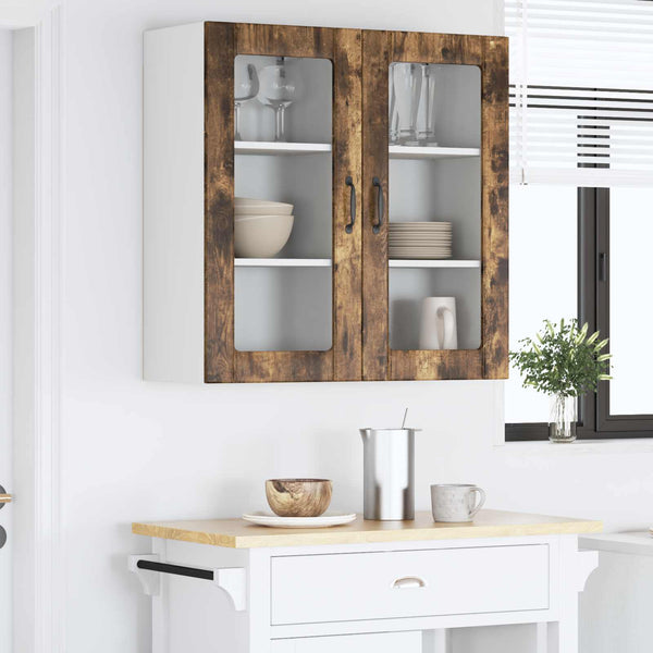 vidaXL Meuble haut de cuisine avec étagère 2 pcs Chêne fumé 40 x 31 x 80 cm