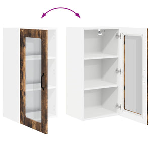 vidaXL Meuble haut de cuisine avec étagère 2 pcs Chêne fumé 40 x 31 x 80 cm