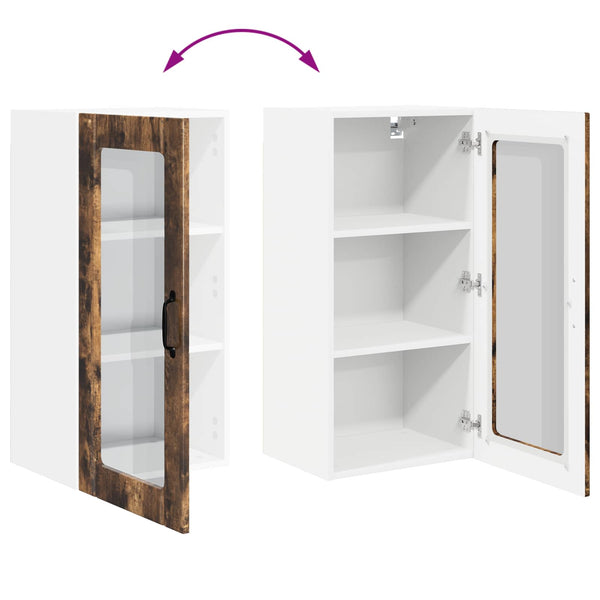 vidaXL Meuble haut de cuisine avec étagère 2 pcs Chêne fumé 40 x 31 x 80 cm