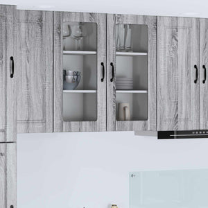 Küchenschrank 2er Set Grau Sonoma