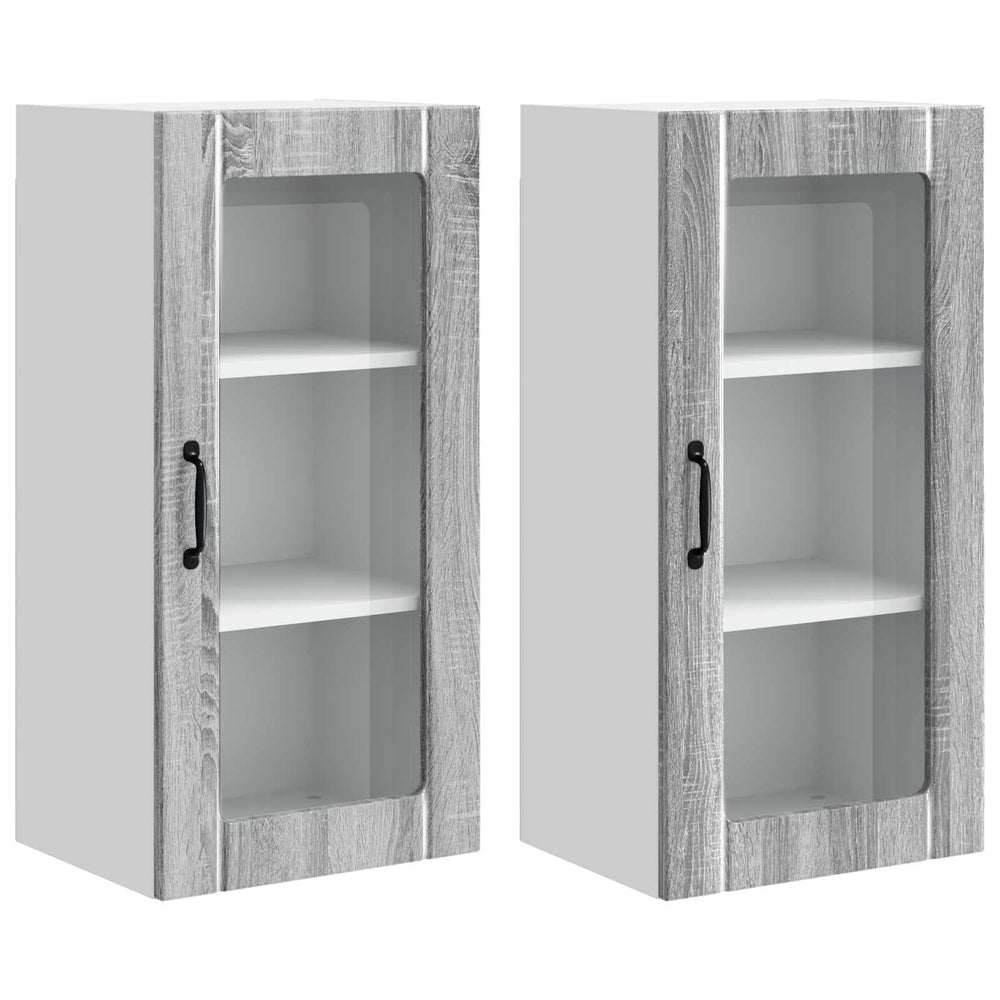 Küchenschrank 2er Set Grau Sonoma