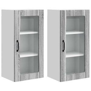 Küchenschrank 2er Set Grau Sonoma