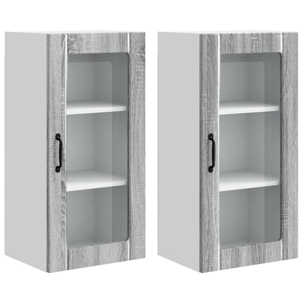 Küchenschrank 2er Set Grau Sonoma