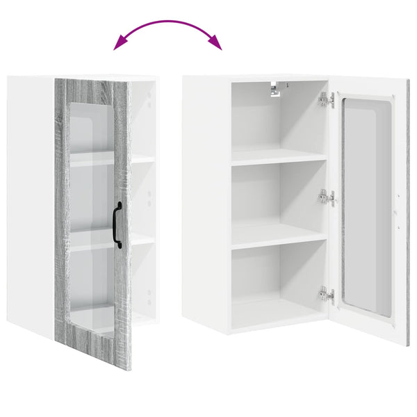 Küchenschrank 2er Set Grau Sonoma