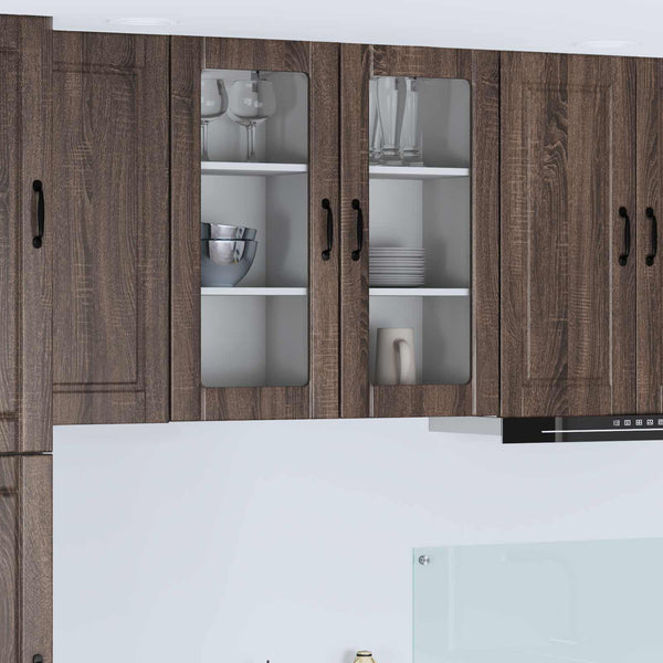 vidaXL Meuble de cuisine avec porte 2 pcs Chêne marron 40 x 31 x 80 cm