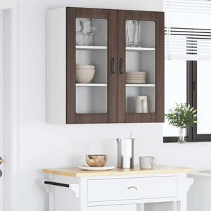 vidaXL Meuble de cuisine avec porte 2 pcs Chêne marron 40 x 31 x 80 cm