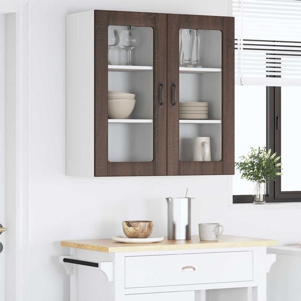 vidaXL Meuble de cuisine avec porte 2 pcs Chêne marron 40 x 31 x 80 cm