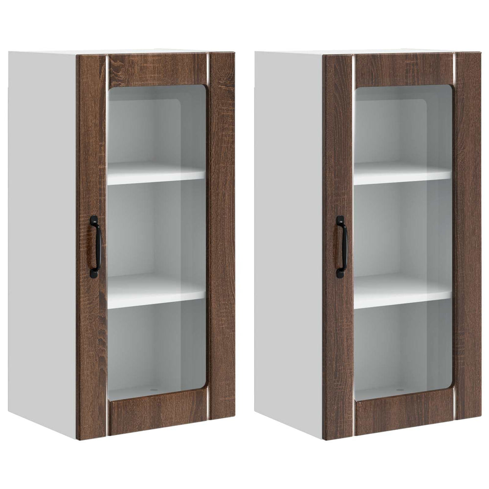 Küchenschrank Braun Eichenoptik 2er-Set