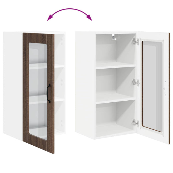 vidaXL Meuble de cuisine avec porte 2 pcs Chêne marron 40 x 31 x 80 cm