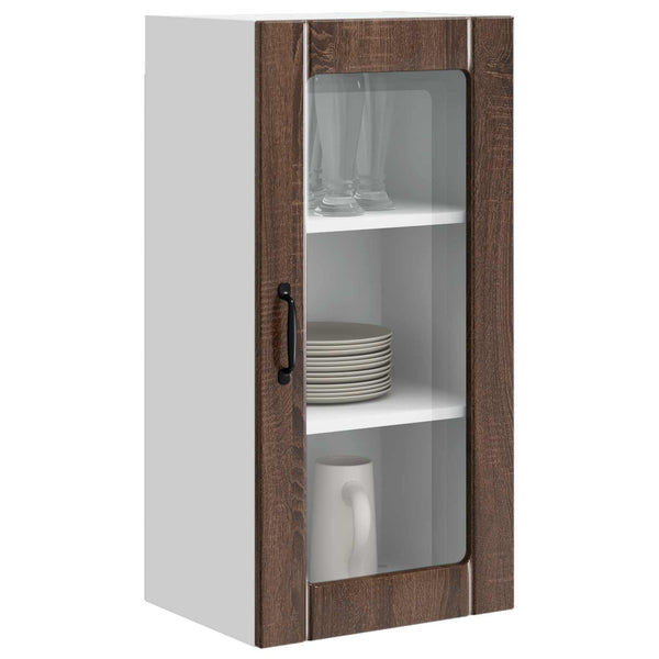 vidaXL Meuble de cuisine avec porte 2 pcs Chêne marron 40 x 31 x 80 cm