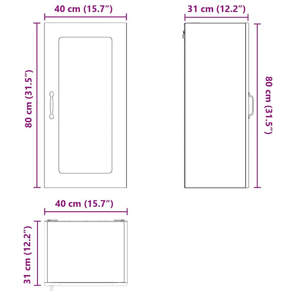 vidaXL Meuble de cuisine avec porte 2 pcs Chêne marron 40 x 31 x 80 cm