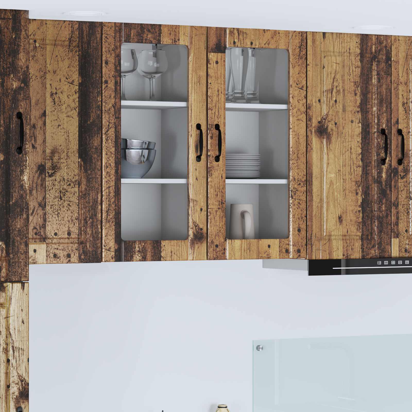 Küchenschrank 2er Set Altholz