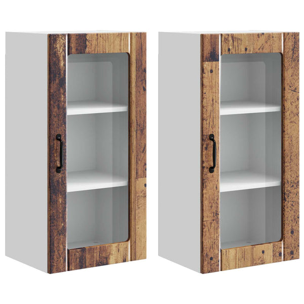 Küchenschrank 2er Set Altholz