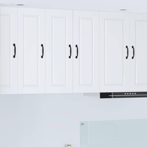 vidaXL Meuble haut de cuisine avec porte 2 pcs Blanc 30 x 31 x 80 cm Bois d'ingénierie