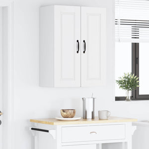vidaXL Meuble haut de cuisine avec porte 2 pcs Blanc 30 x 31 x 80 cm Bois d'ingénierie