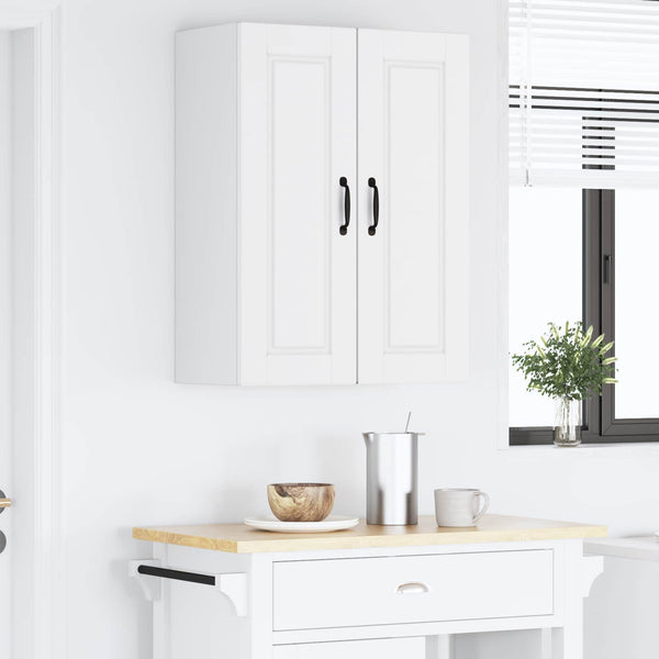 vidaXL Meuble haut de cuisine avec porte 2 pcs Blanc 30 x 31 x 80 cm Bois d'ingénierie