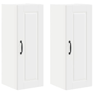 vidaXL Meuble haut de cuisine avec porte 2 pcs Blanc 30 x 31 x 80 cm Bois d'ingénierie