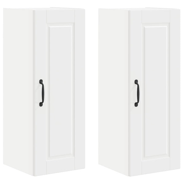 vidaXL Meuble haut de cuisine avec porte 2 pcs Blanc 30 x 31 x 80 cm Bois d'ingénierie