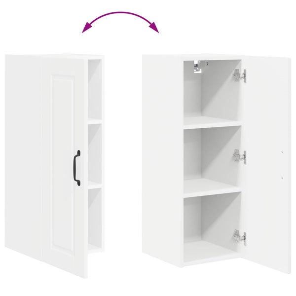 vidaXL Meuble haut de cuisine avec porte 2 pcs Blanc 30 x 31 x 80 cm Bois d'ingénierie