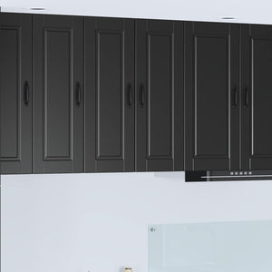 Schwarzer Küchenschrank, 2er-Set